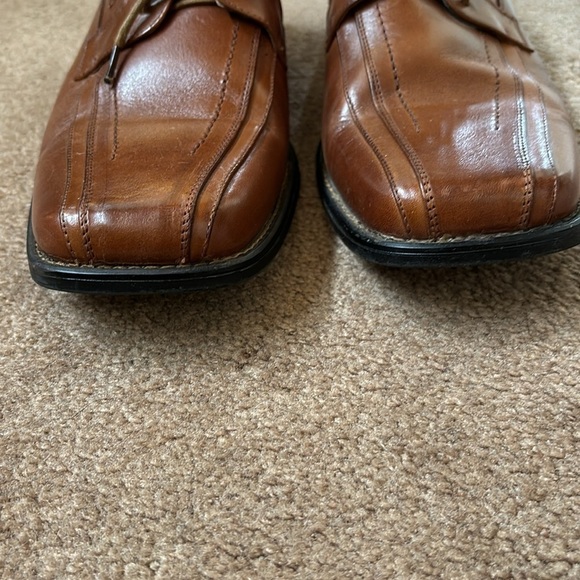 STACY ADAMS Corrado Leather Oxford Dress Shoes Cognac Brown 23274-03 Size 10M main image 4